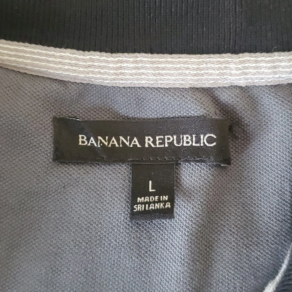 Banana Republic mens black short sleeve polo shirt Large
